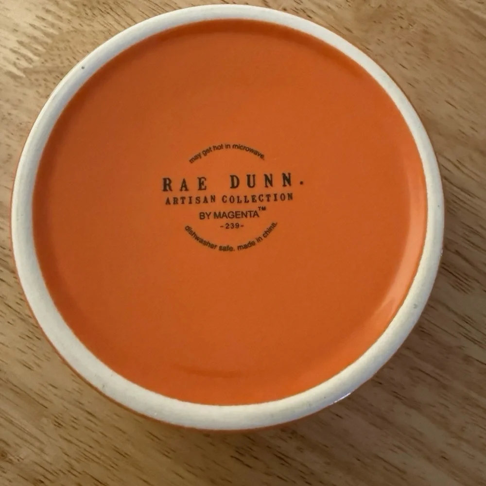 Rae Dunn Halloween Orange and Black Cat Bowls, 2 Pieces, BOO & WICKED CUTE